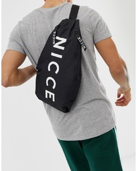 Мужской черный рюкзак из плотной ткани с принтом от Nicce