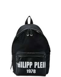 Мужской черный рюкзак из плотной ткани с принтом от Philipp Plein