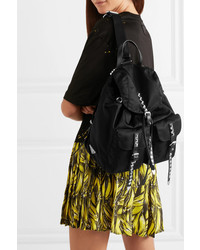 Женский черный рюкзак из плотной ткани с шипами от Prada