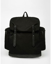 Мужской черный рюкзак из плотной ткани от Asos