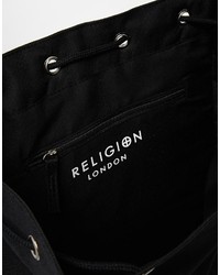 Мужской черный рюкзак из плотной ткани от Religion