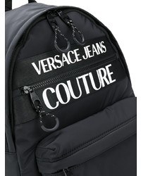 Мужской черный рюкзак из плотной ткани от VERSACE JEANS COUTURE