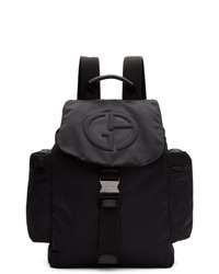 Мужской черный рюкзак из плотной ткани от Giorgio Armani
