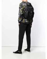 Мужской черный рюкзак из плотной ткани от Versace Jeans