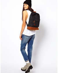 Женский черный рюкзак из плотной ткани