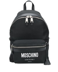 Мужской черный рюкзак из плотной ткани от Moschino