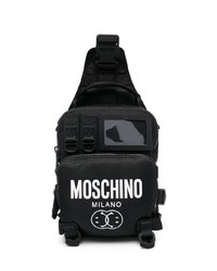 Мужской черный рюкзак из плотной ткани от Moschino
