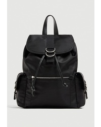 Женский черный рюкзак из плотной ткани от Pull&Bear