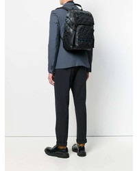 Мужской черный рюкзак из плотной ткани от Prada