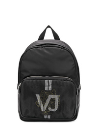 Мужской черный рюкзак из плотной ткани от Versace Jeans
