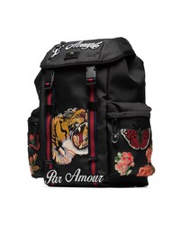 Мужской черный рюкзак с вышивкой от Gucci