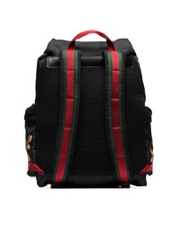 Мужской черный рюкзак с вышивкой от Gucci