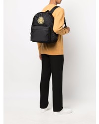 Мужской черный рюкзак с вышивкой от VERSACE JEANS COUTURE