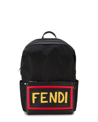 Мужской черный рюкзак с вышивкой от Fendi