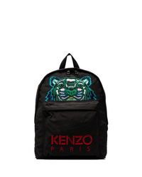 Мужской черный рюкзак с вышивкой от Kenzo