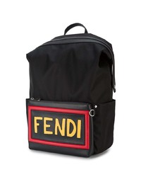 Мужской черный рюкзак с вышивкой от Fendi