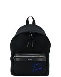 Женский черный рюкзак с вышивкой от Saint Laurent