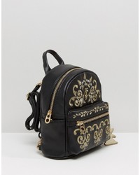 Женский черный рюкзак с вышивкой от Juicy Couture