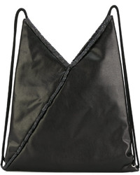 Женский черный рюкзак с геометрическим рисунком от MM6 MAISON MARGIELA