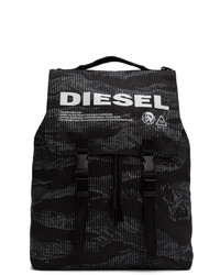 Мужской черный рюкзак с камуфляжным принтом от Diesel