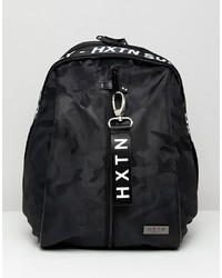 Мужской черный рюкзак с камуфляжным принтом от HXTN