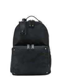 Мужской черный рюкзак с камуфляжным принтом от Valentino