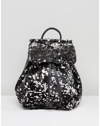Женский черный рюкзак с пайетками от Missguided