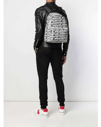 Мужской черный рюкзак с принтом от Philipp Plein