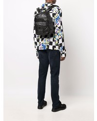 Мужской черный рюкзак с принтом от VERSACE JEANS COUTURE