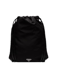 Мужской черный рюкзак с принтом от Prada