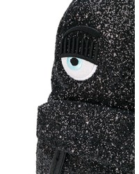 Женский черный рюкзак с принтом от Chiara Ferragni