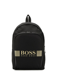 Мужской черный рюкзак с принтом от BOSS HUGO BOSS