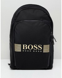 Мужской черный рюкзак с принтом от BOSS