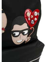 Мужской черный рюкзак с принтом от Dolce & Gabbana