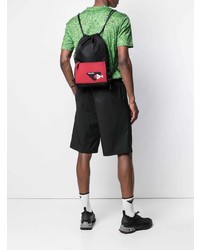 Мужской черный рюкзак с принтом от Prada