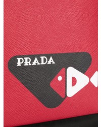 Мужской черный рюкзак с принтом от Prada