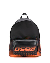 Мужской черный рюкзак с принтом от DSQUARED2