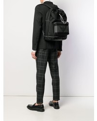Мужской черный рюкзак с принтом от Emporio Armani