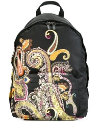 Женский черный рюкзак с принтом от Etro