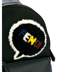 Мужской черный рюкзак с принтом от Fendi