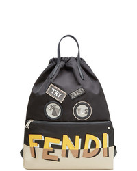 Мужской черный рюкзак с принтом от Fendi