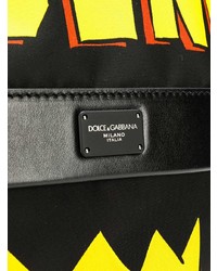 Мужской черный рюкзак с принтом от Dolce & Gabbana