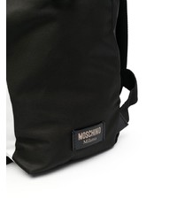 Мужской черный рюкзак с принтом от Moschino