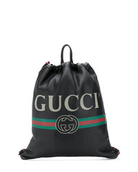 Мужской черный рюкзак с принтом от Gucci