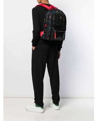 Мужской черный рюкзак с принтом от Alexander McQueen