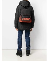 Мужской черный рюкзак с принтом от DSQUARED2