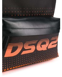 Мужской черный рюкзак с принтом от DSQUARED2