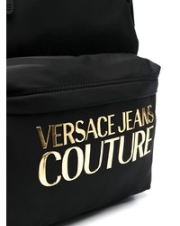 Мужской черный рюкзак с принтом от VERSACE JEANS COUTURE