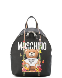 Женский черный рюкзак с принтом от Moschino
