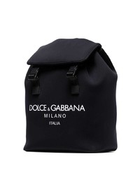 Мужской черный рюкзак с принтом от Dolce & Gabbana